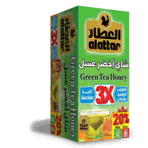 Al Attar, 12 pack/box, 24 bags/pack Green Tea & Honey, Jordan (1.5g) (4 bags free)